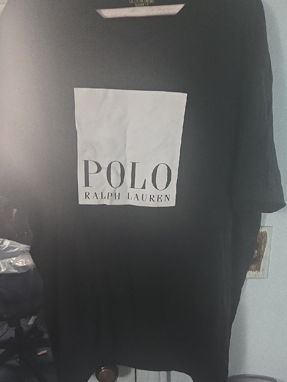Polo by Ralph Lauren Black Tee with White POLO Square